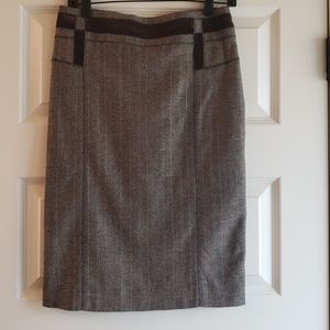Karen Millen brown tweed pencil skirt sz 6